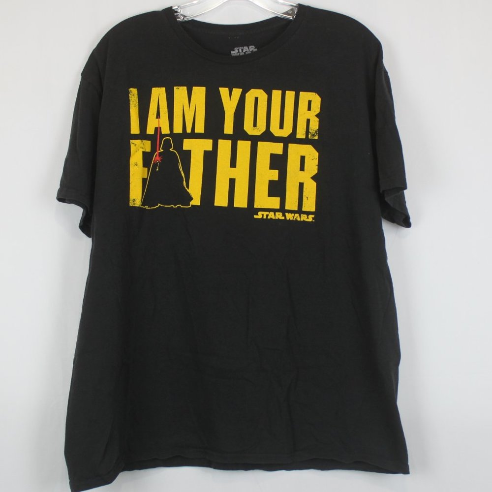 Star Wars I AM YOUR FATHER Short Sleeve Shirt Size: XL Color: Black & Yellow